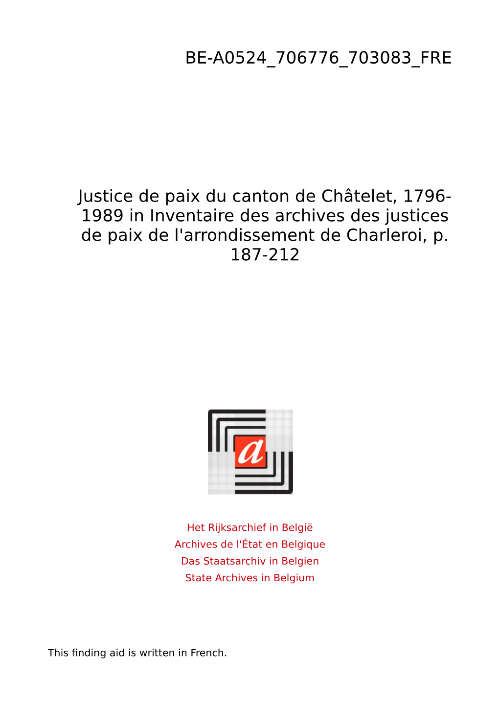 Justice De Paix Châtelet