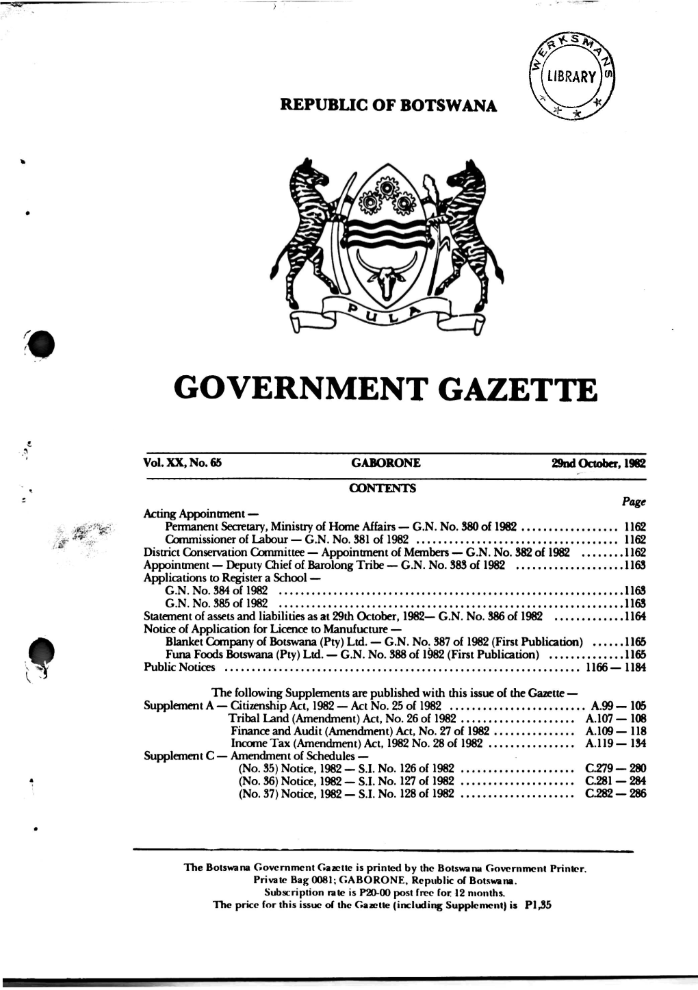 Government Gazette