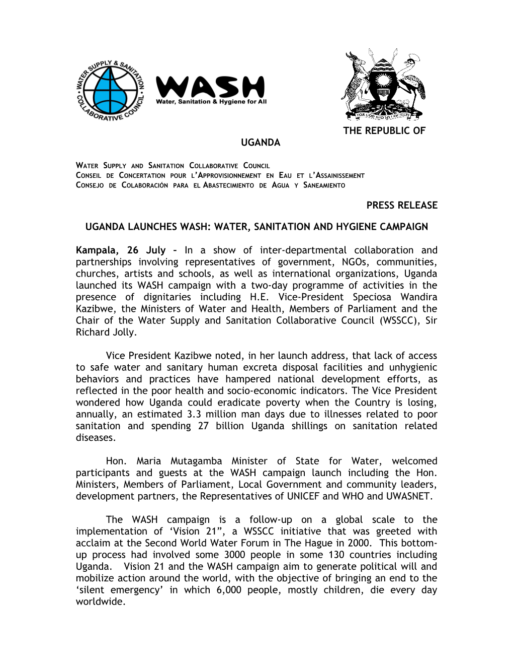 Water Supply and Sanitation Collaborative Council