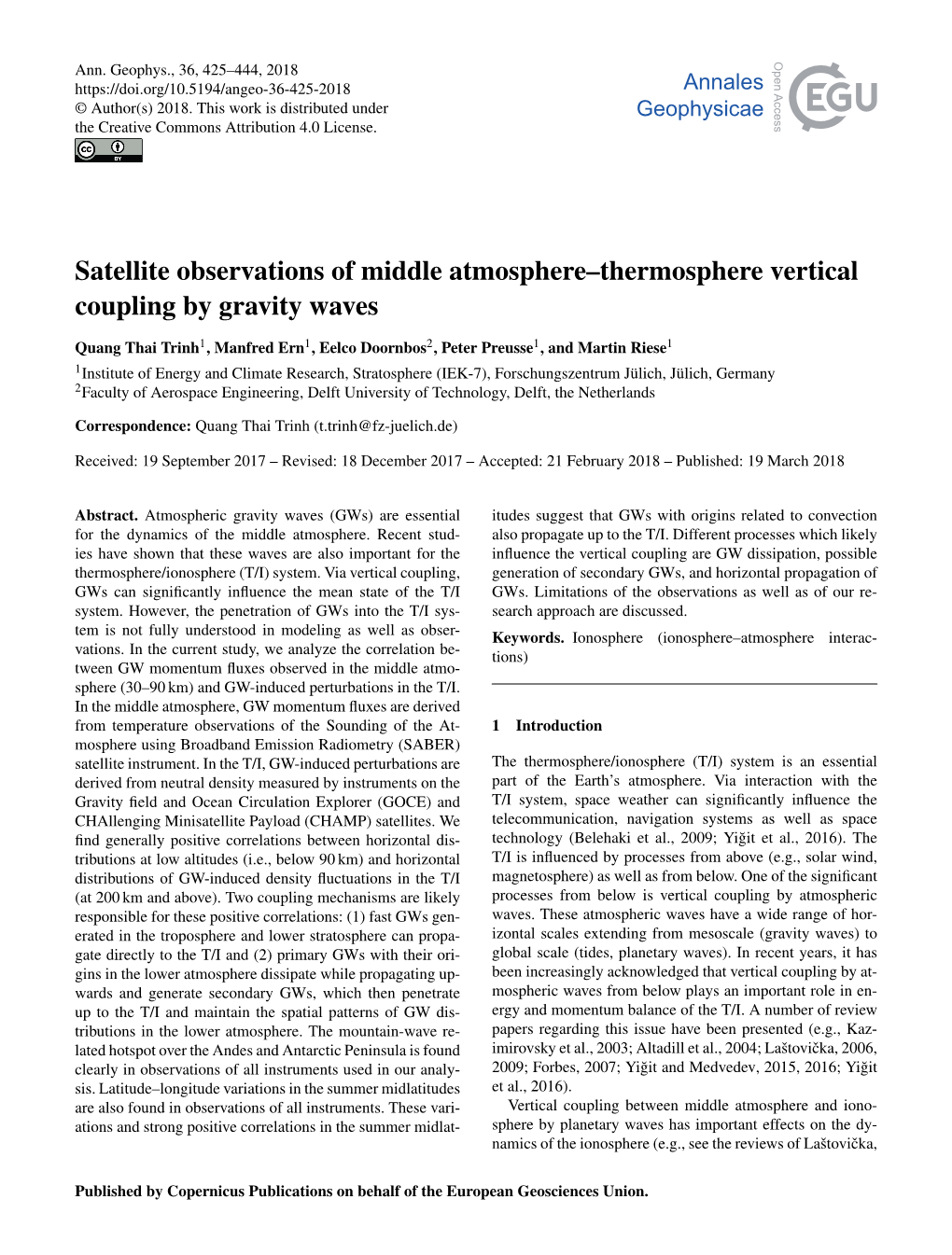 Satellite Observations of Middle Atmosphere–Thermosphere Vertical Coupling by Gravity Waves