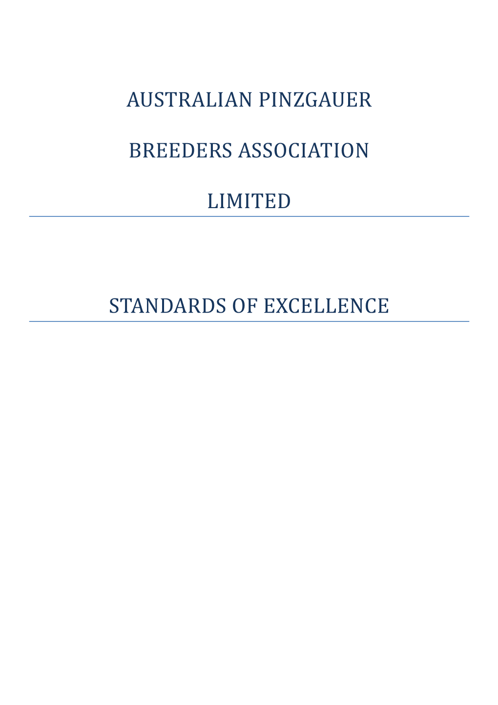 Standards of Excellence for Pinzgauer Cattle V1.1 17 March 2018