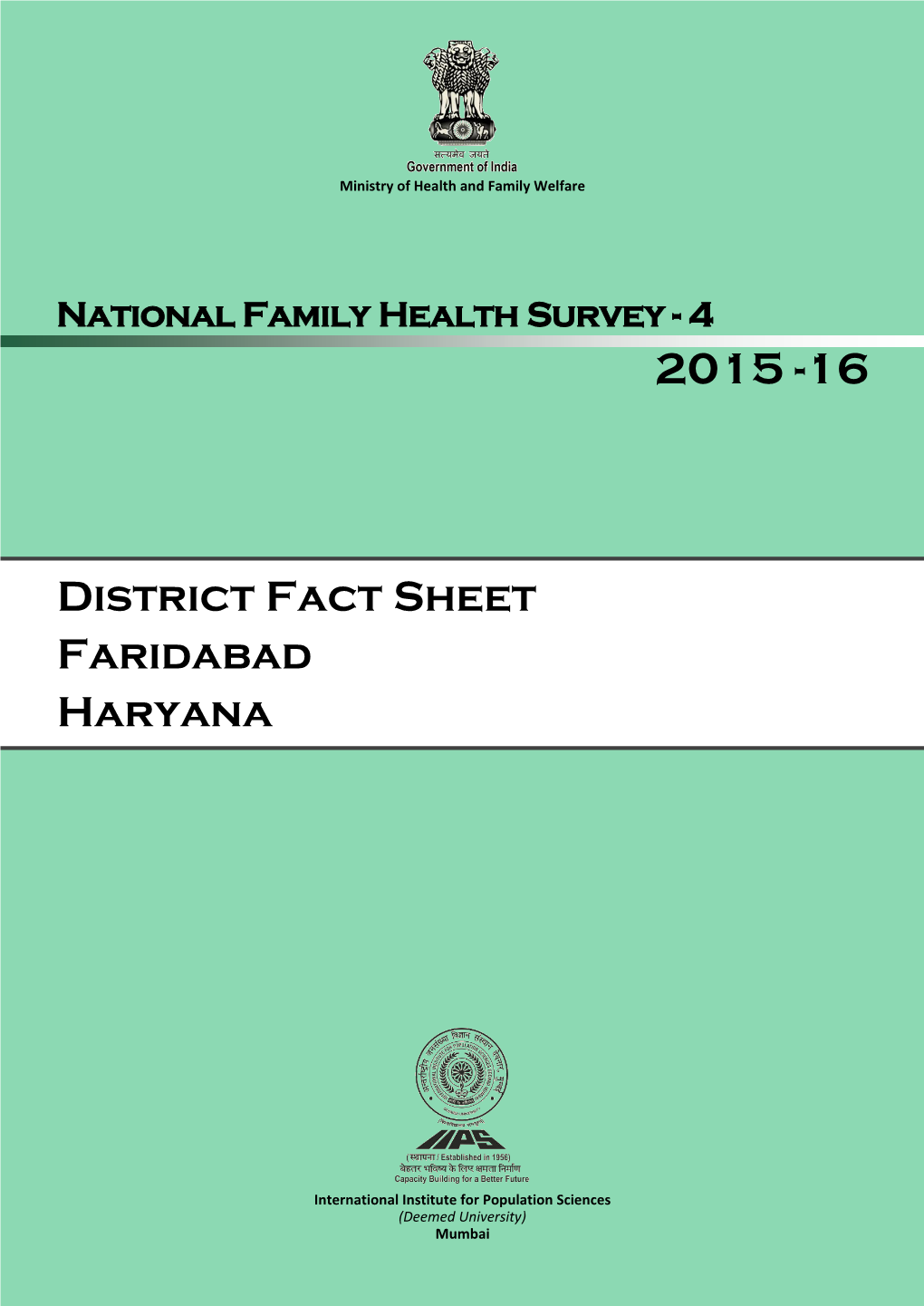 District Fact Sheet Faridabad Haryana