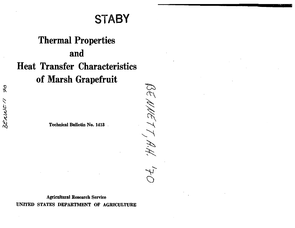 Thermal Properties of Marsh Grapefruit