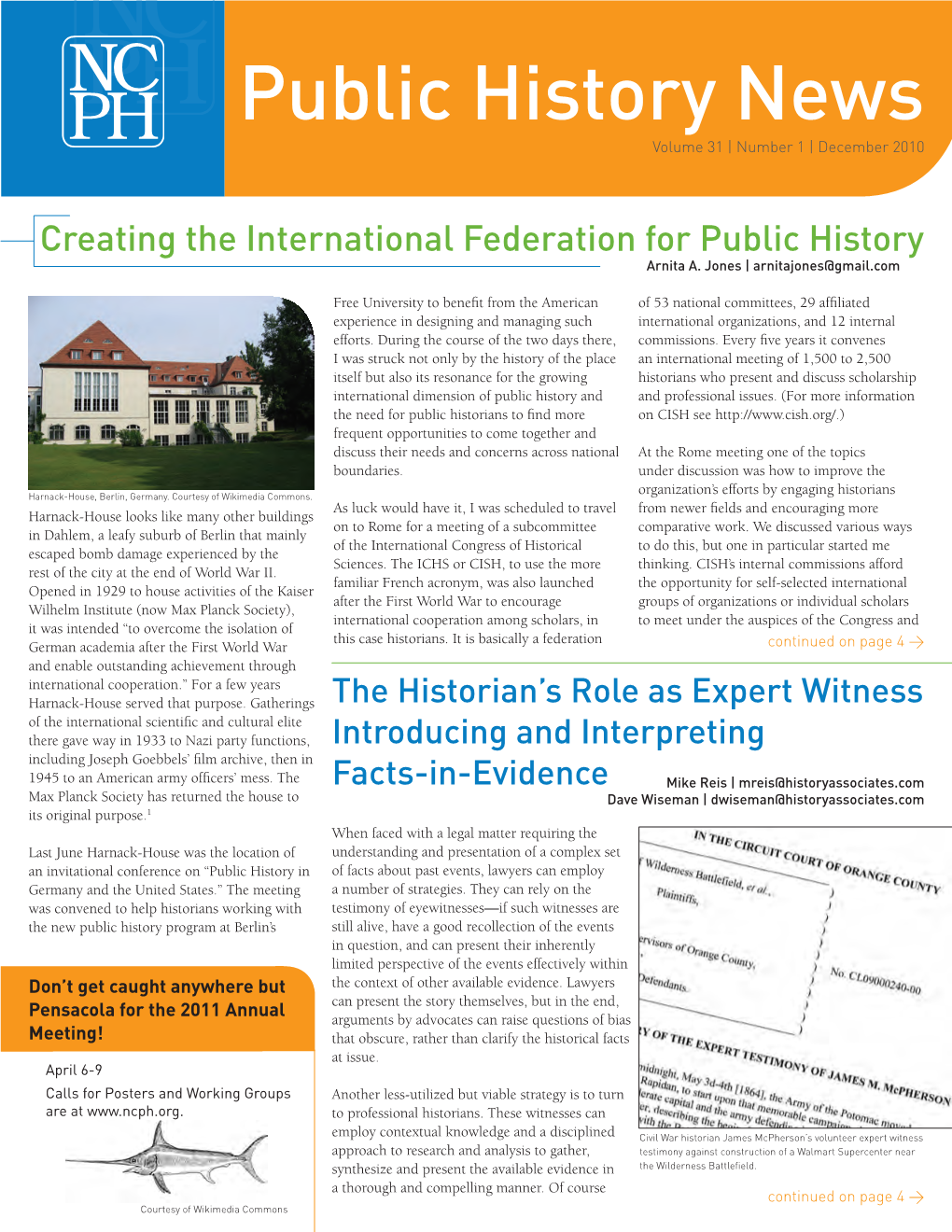 Public History News Volume 31 | Number 1 | December 2010