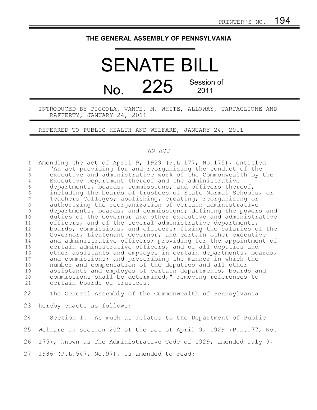 SENATE BILL Session of No