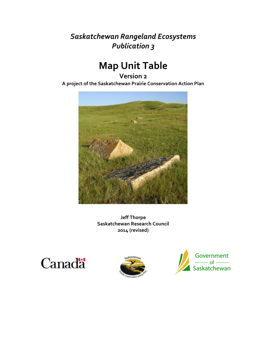 Map Unit Table Version 2 a Project of the Saskatchewan Prairie Conservation Action Plan