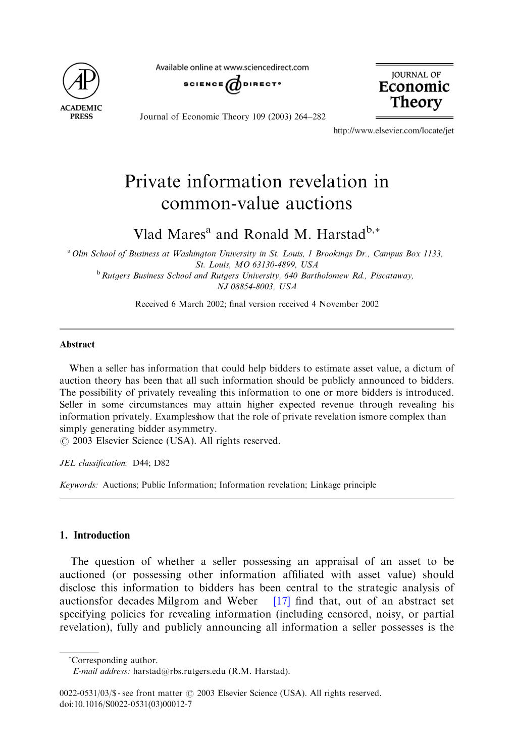 Private Information Revelation in Common-Value Auctions