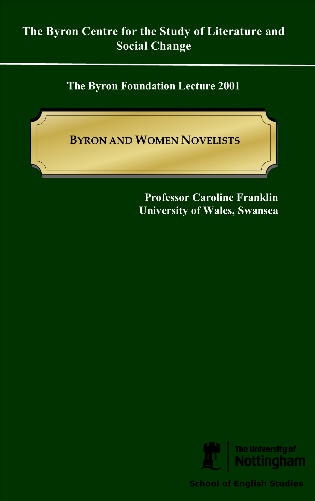 Byron and Women Novelists