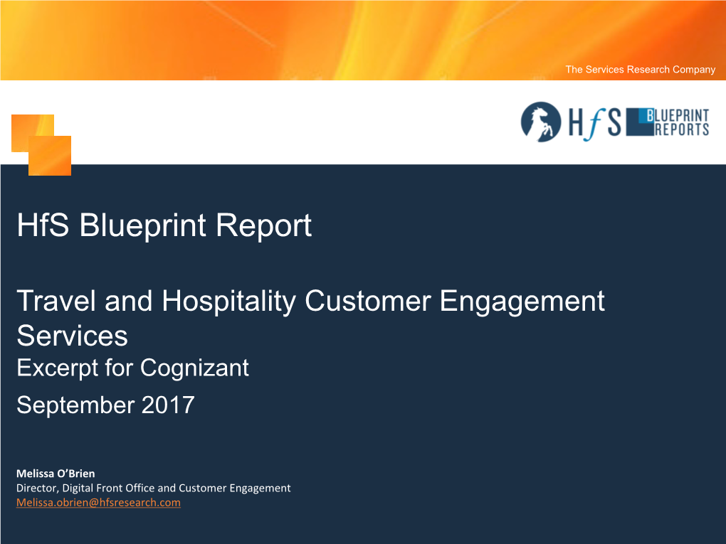 Travel and Hospitality Customer Engagement Services Excerpt for Cognizant September 2017