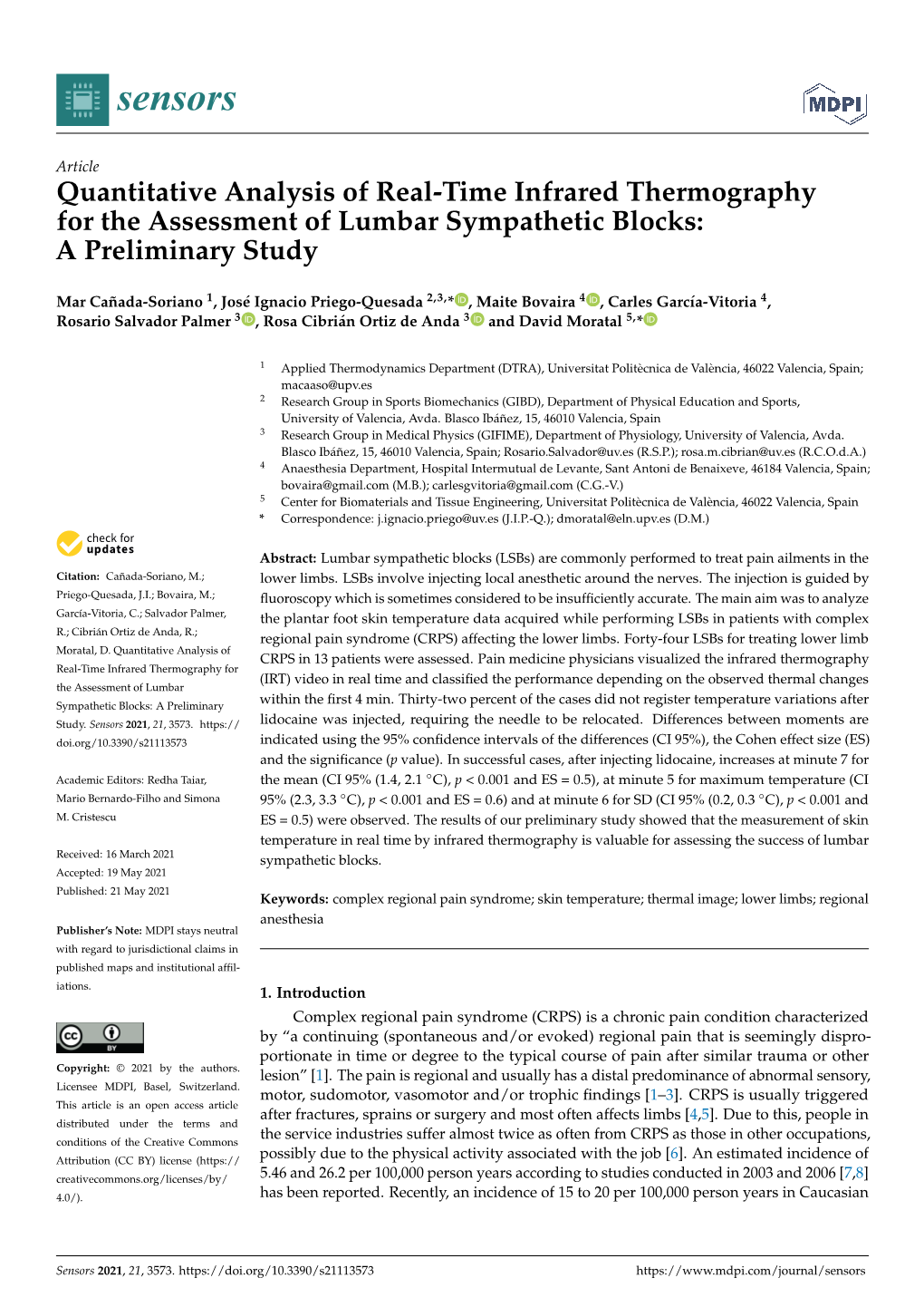 Quantitative Analysis of Real-Time Infrared Thermography for the Assessment of Lumbar Sympathetic Blocks: a Preliminary Study