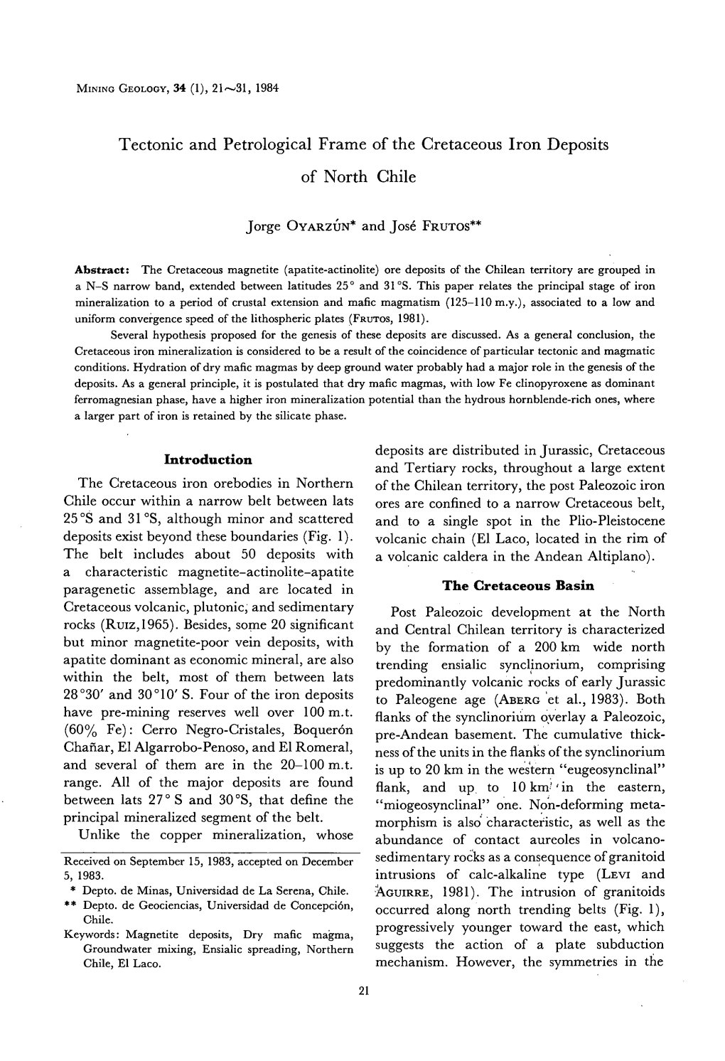 Post Paleozoic Development at the North and Central Chilean Territory