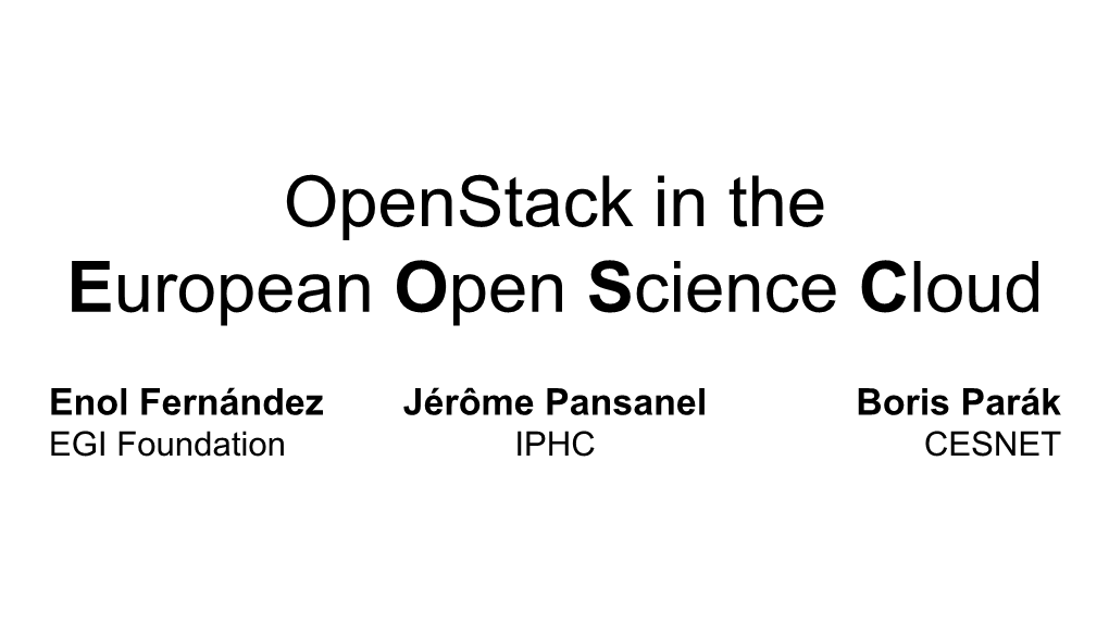 Openstack in the European Open Science Cloud