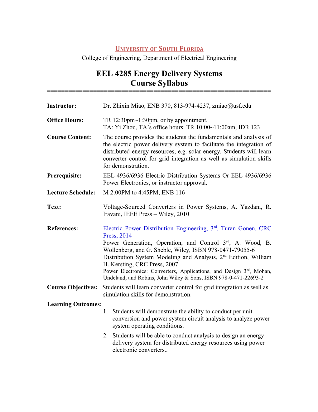 College of Engineering, Department of Electrical Engineering