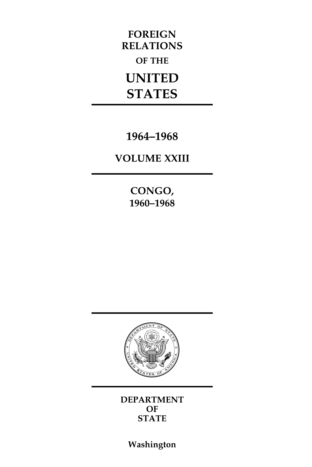 1964-1968: Volume XXIII: Congo, 1960-1968 (PDF)