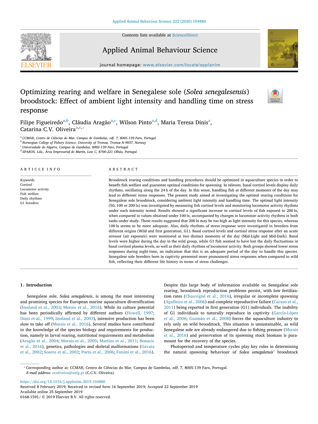 Broodstock Effect of Ambient Light Intensity and Handl