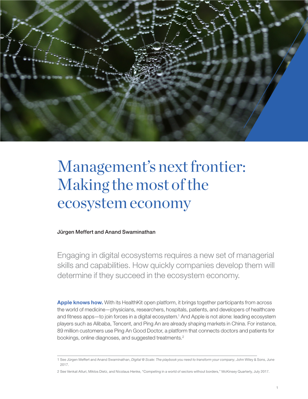 Management's Next Frontier: Making the Most of the Ecosystem Economy