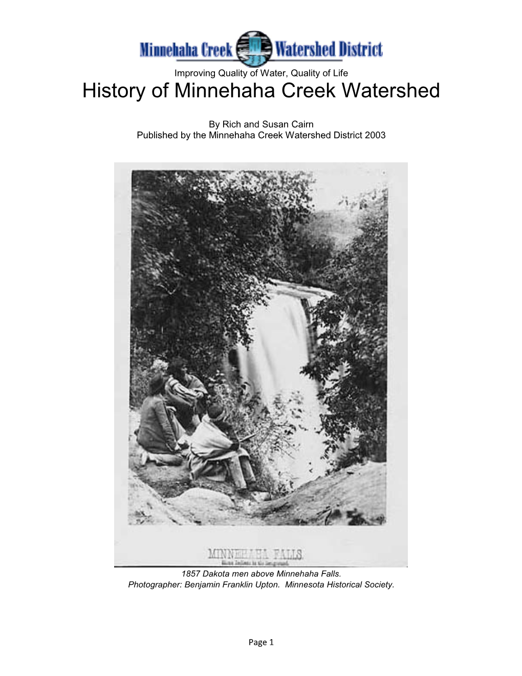 History of Minnehaha Creek Watershed