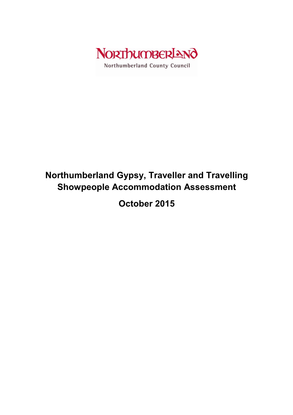 Gypsy and Traveller Accommodation Assessment (October 2015)