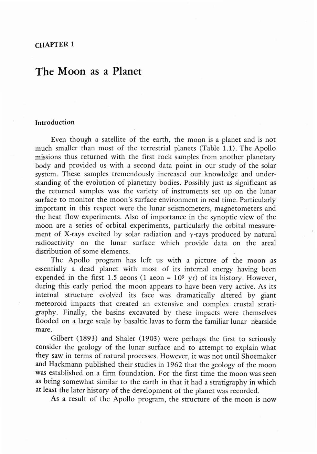 Chapter 1: the Moon As a Planet
