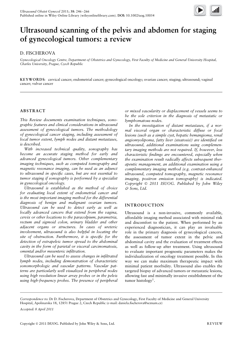 Ultrasound Scanning of the Pelvis and Abdomen for Staging of Gynecological Tumors: a Review