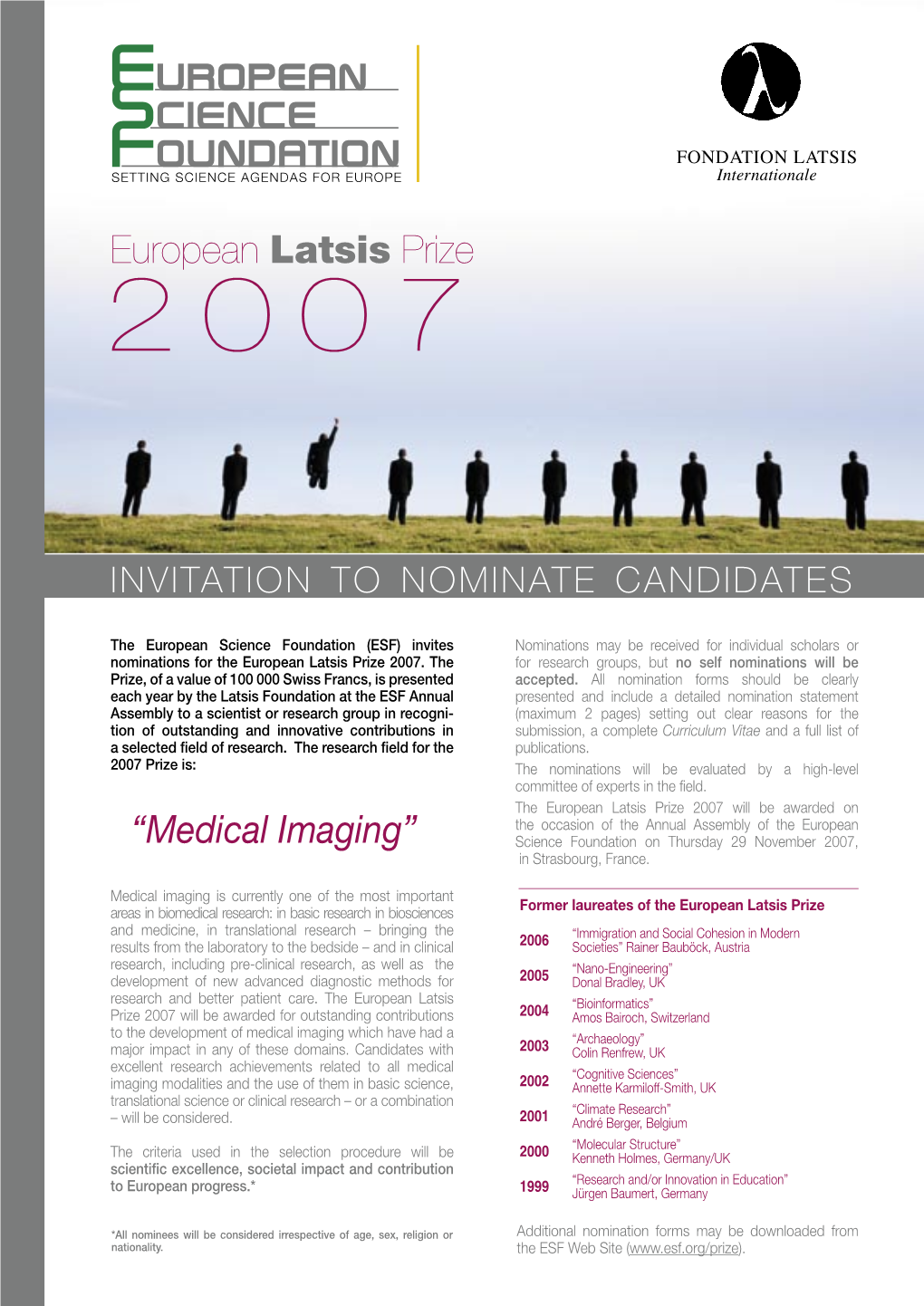 European Latsis Prize “Medical Imaging”