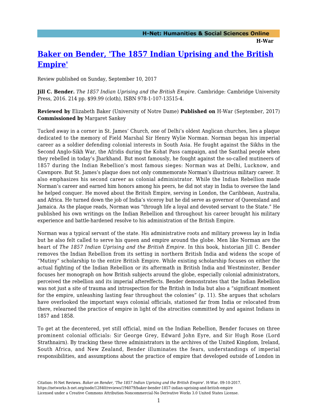 The 1857 Indian Uprising and the British Empire'