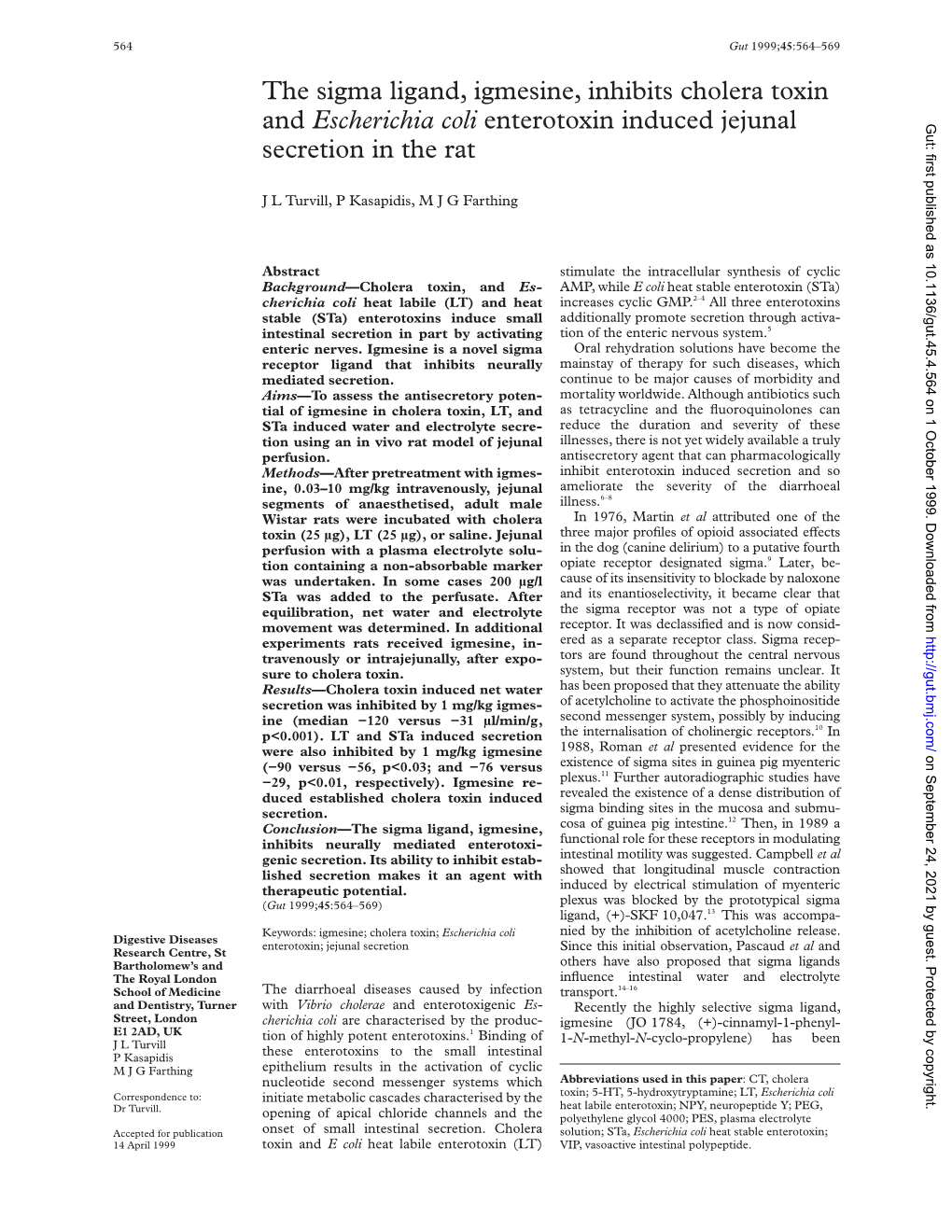 The Sigma Ligand, Igmesine, Inhibits Cholera Toxin and Escherichia Coli