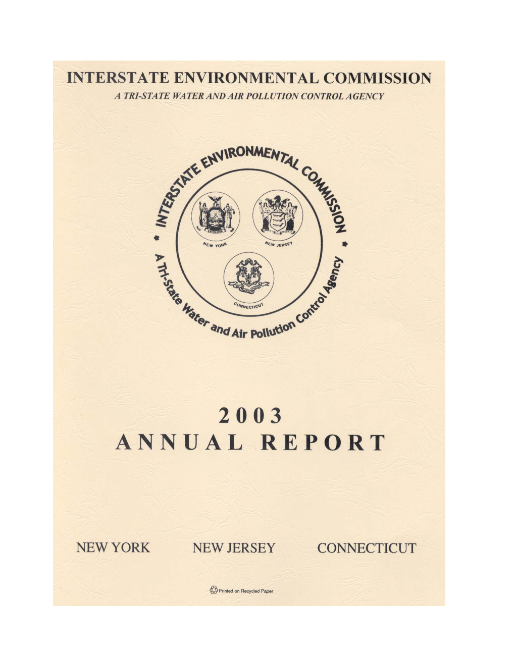 2003 Annual Report of the Interstate Environmental Commission