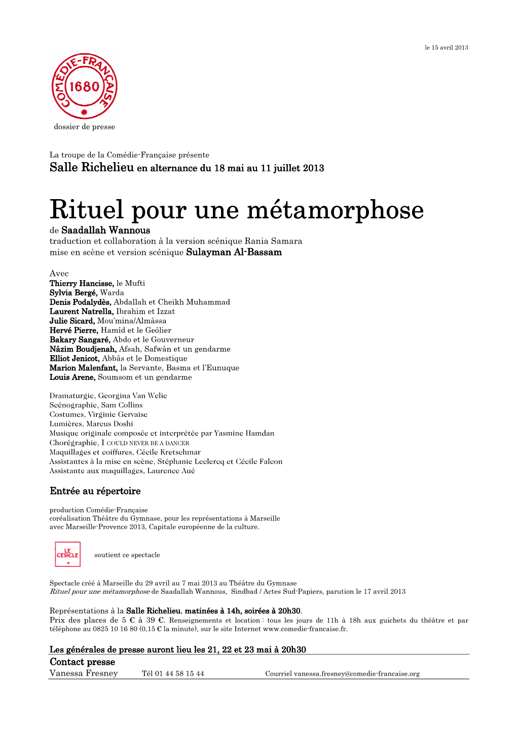 Rituel Pour Une Métamorphose