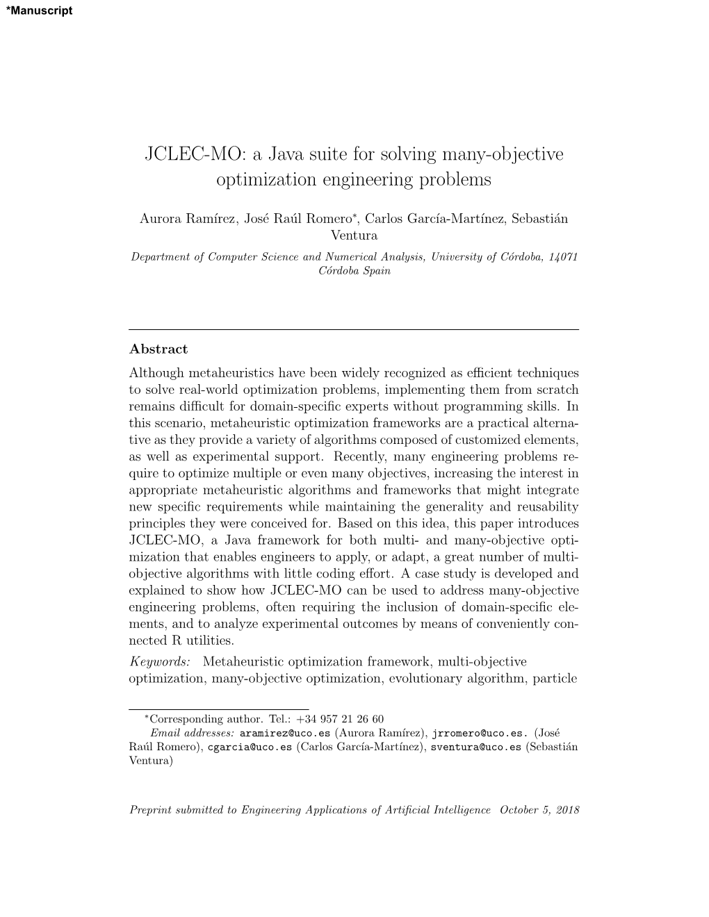 JCLEC-MO: a Java Suite for Solving Many-Objective Optimization Engineering Problems