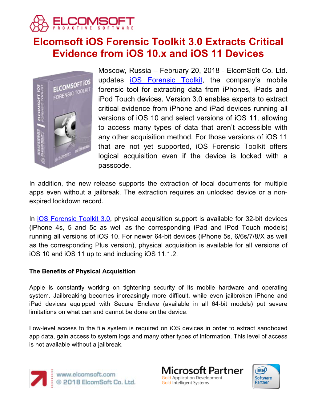 Elcomsoft Ios Forensic Toolkit 3.0 Extracts Critical Evidence from Ios 10.X and Ios 11 Devices