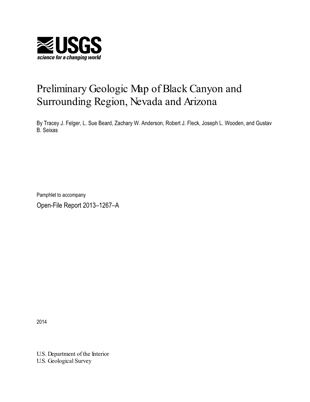 Preliminary Geologic Map of Black Canyon and Surrounding Region, Nevada and Arizona