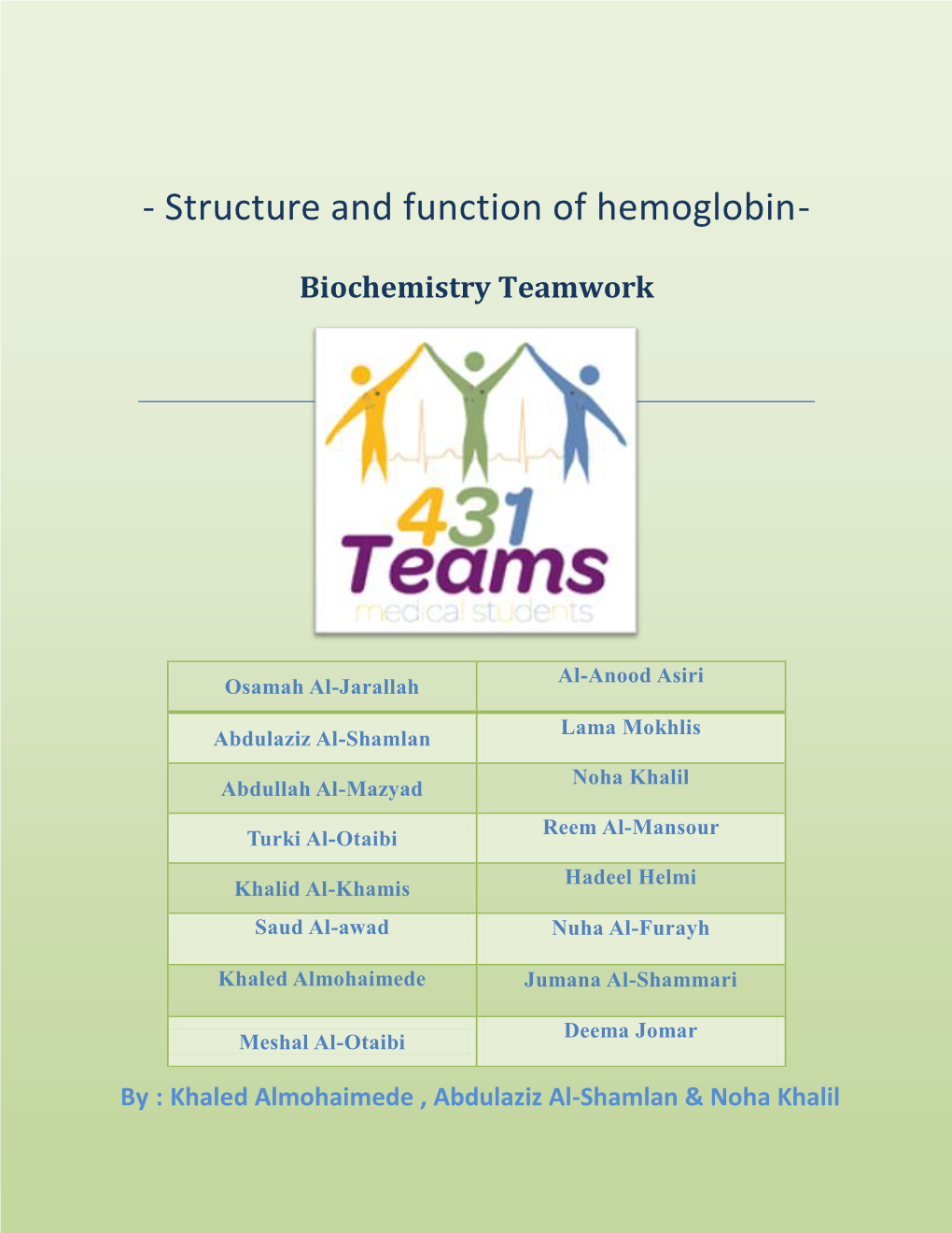 Structure and Function of Hemoglobin