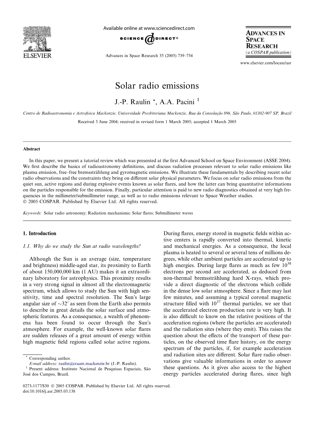 Solar Radio Emissions