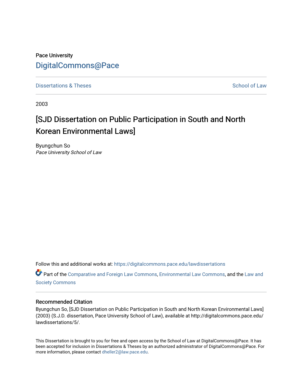 [SJD Dissertation on Public Participation in South and North Korean Environmental Laws]