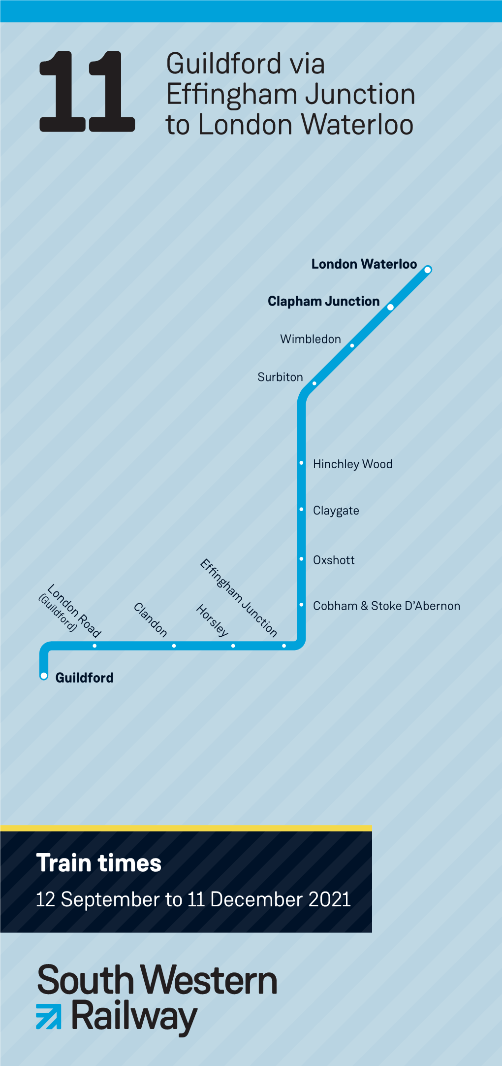 11 Guildford Via Effingham Junction to London Waterloo