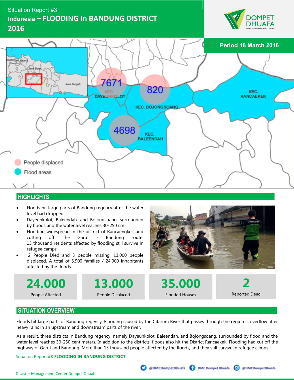 Indonesia – FLOODING in BANDUNG DISTRICT 2016