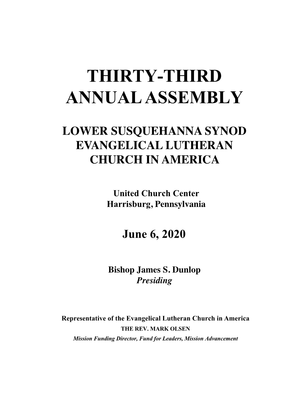 Thirty-Third Annual Assembly