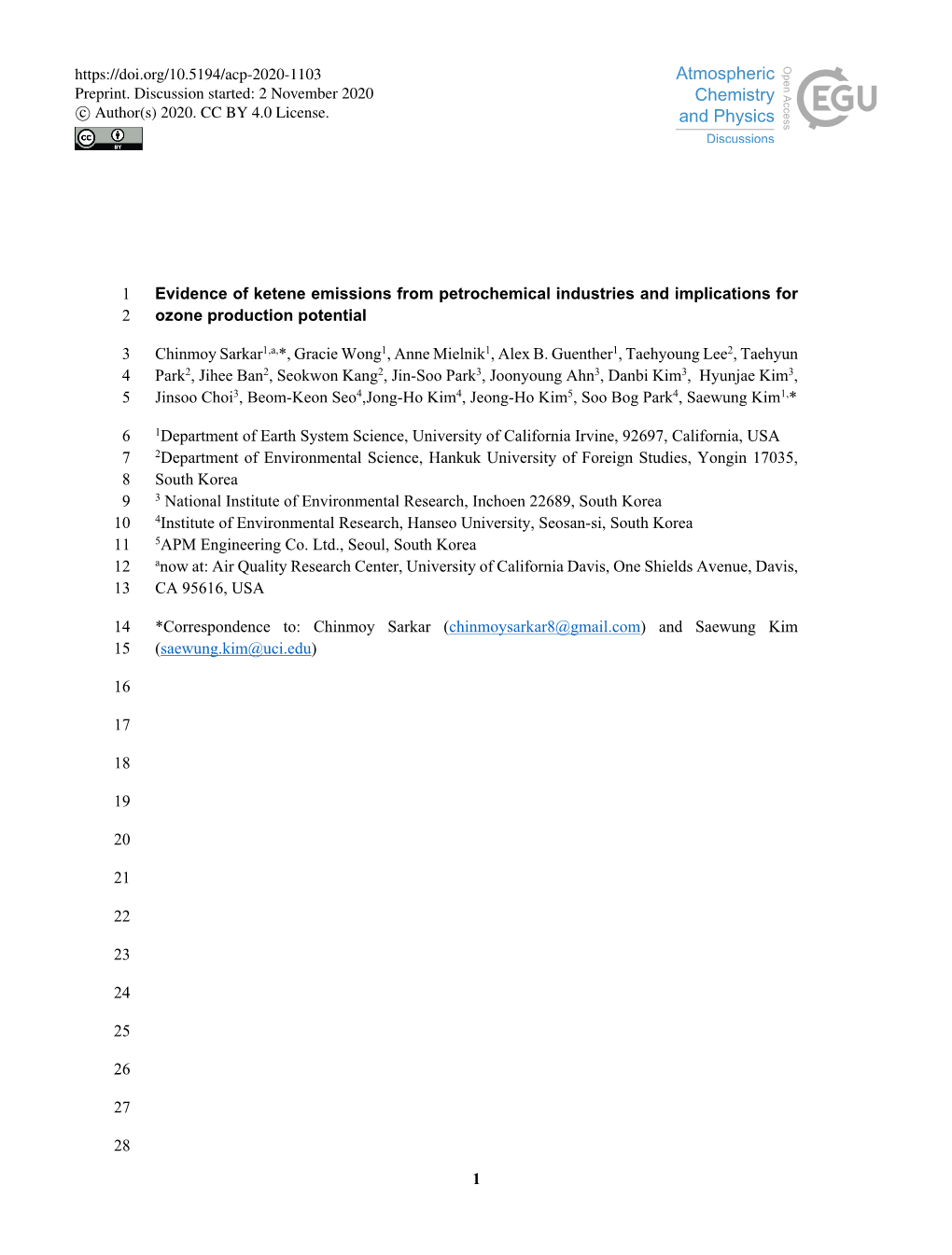 1 Evidence of Ketene Emissions from Petrochemical Industries and Implications for 2 Ozone Production Potential