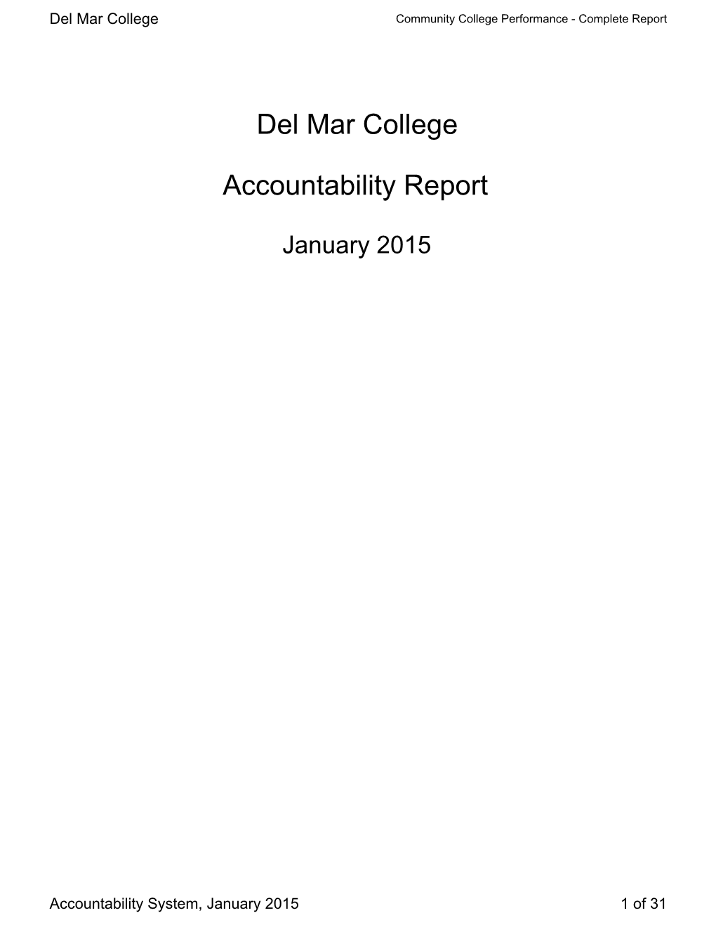 Del Mar College Accountability Report