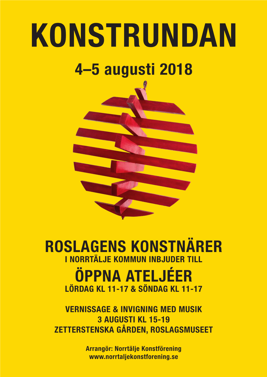 4–5 Augusti 2018 ROSLAGENS KONSTNÄRER ÖPPNA ATELJÉER