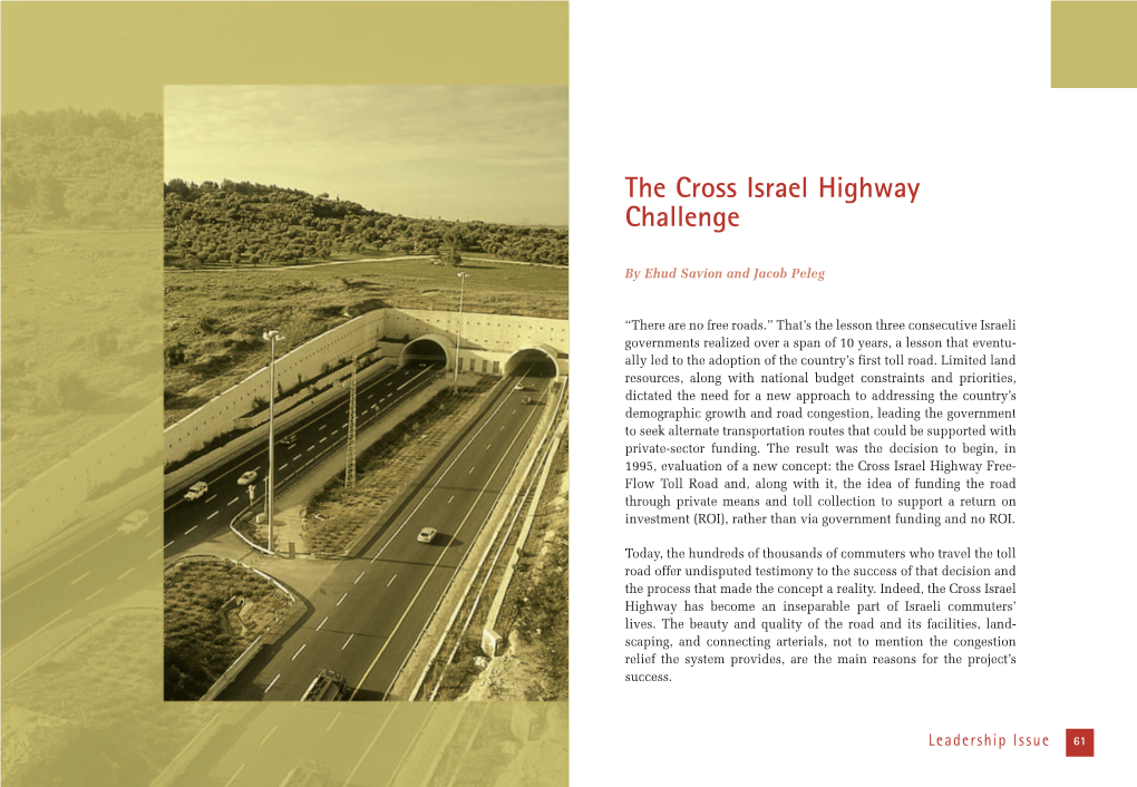 The Cross Israel Highway Challenge