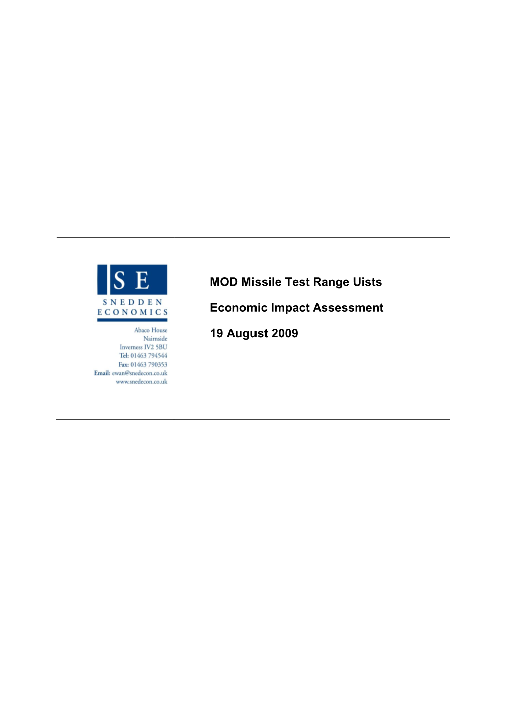 MOD Missile Test Range Uists Economic Impact Assessment 19