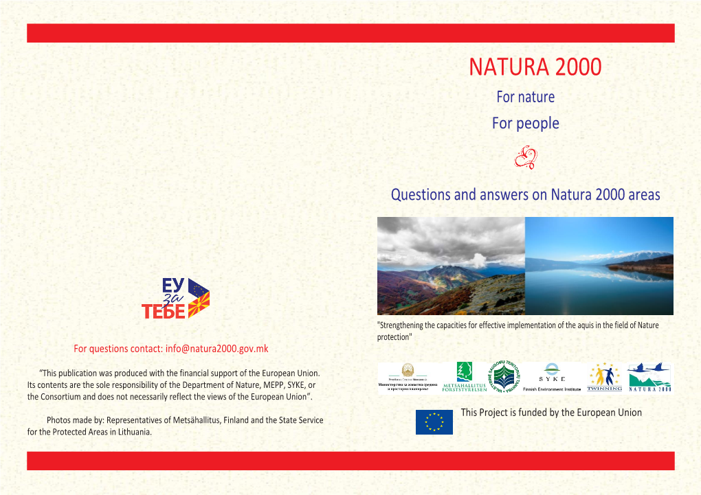 NATURA 2000 for Nature for People