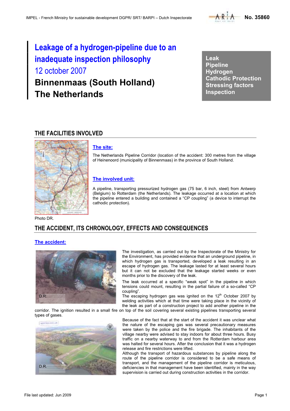 Leakage of a Hydrogen-Pipeline Due to an Inadequate Inspection