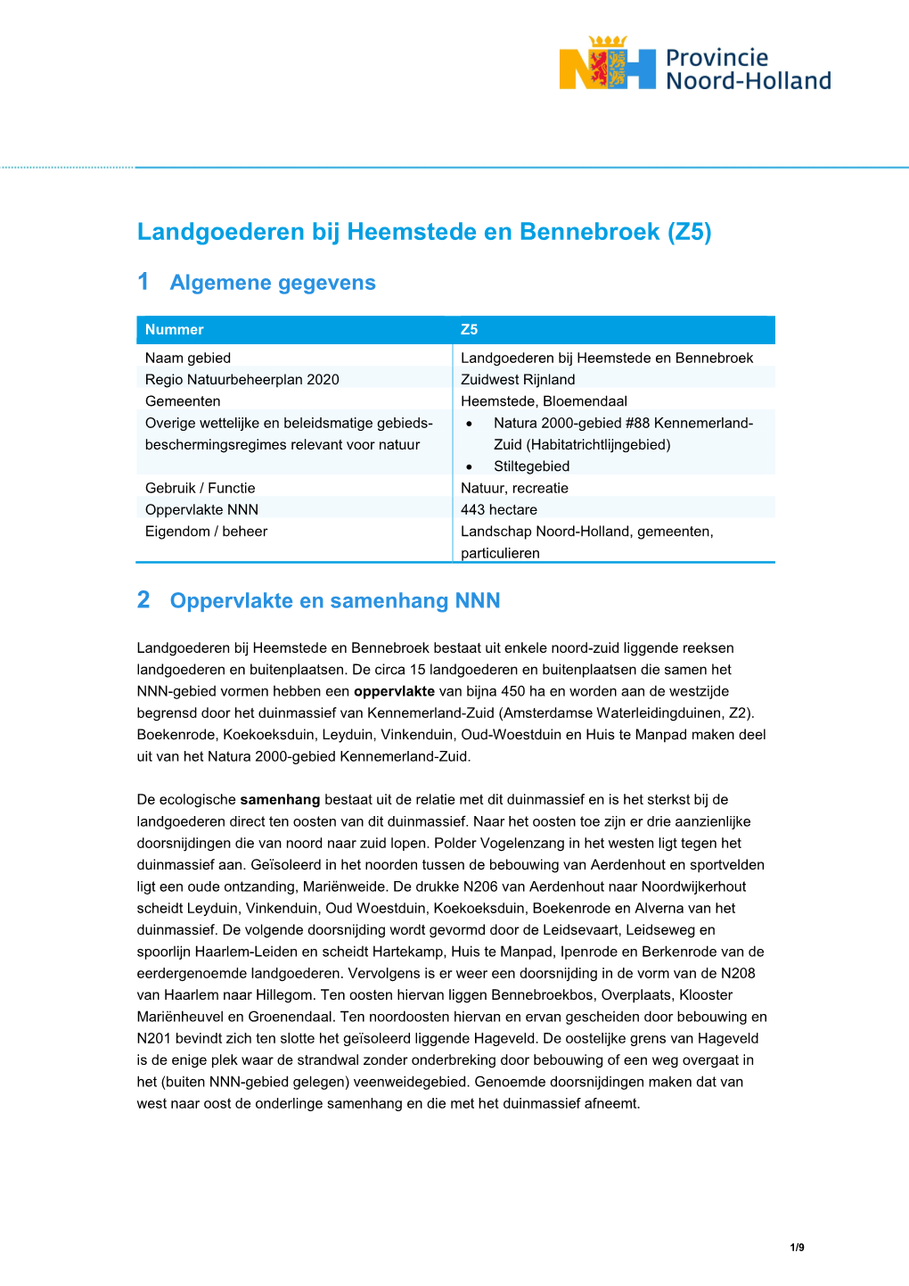 Landgoederen Bij Heemstede En Bennebroek (Z5)