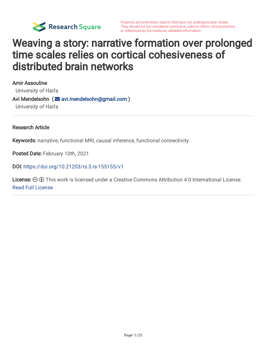 Narrative Formation Over Prolonged Time Scales Relies on Cortical Cohesiveness of Distributed Brain Networks