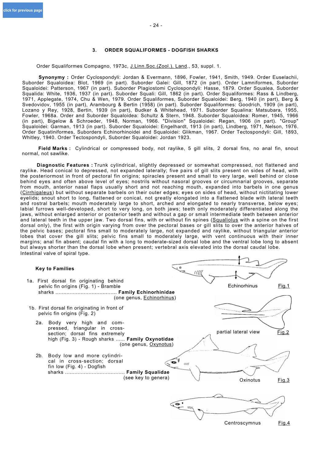 DOGFISH SHARKS Order Squaliformes Compagno, 1973C, J