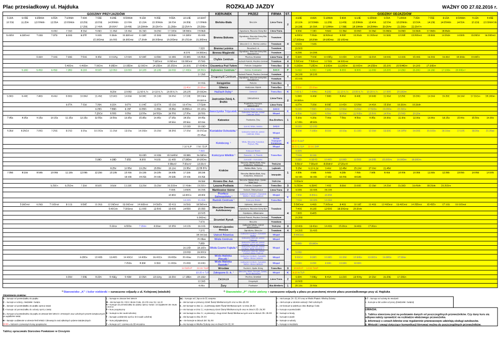 ROZKŁAD JAZDY WAŻNY OD 27.02.2016 R