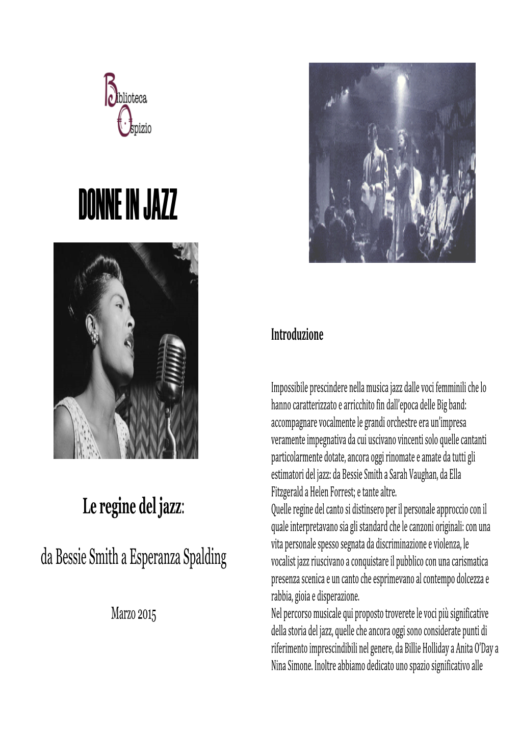 Bibliografia Donne in Jazz